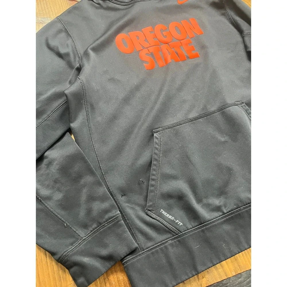 Nike Oregon State Beavers Therma-FIT Hoodie Mens‎ Large Black Orange Pullover